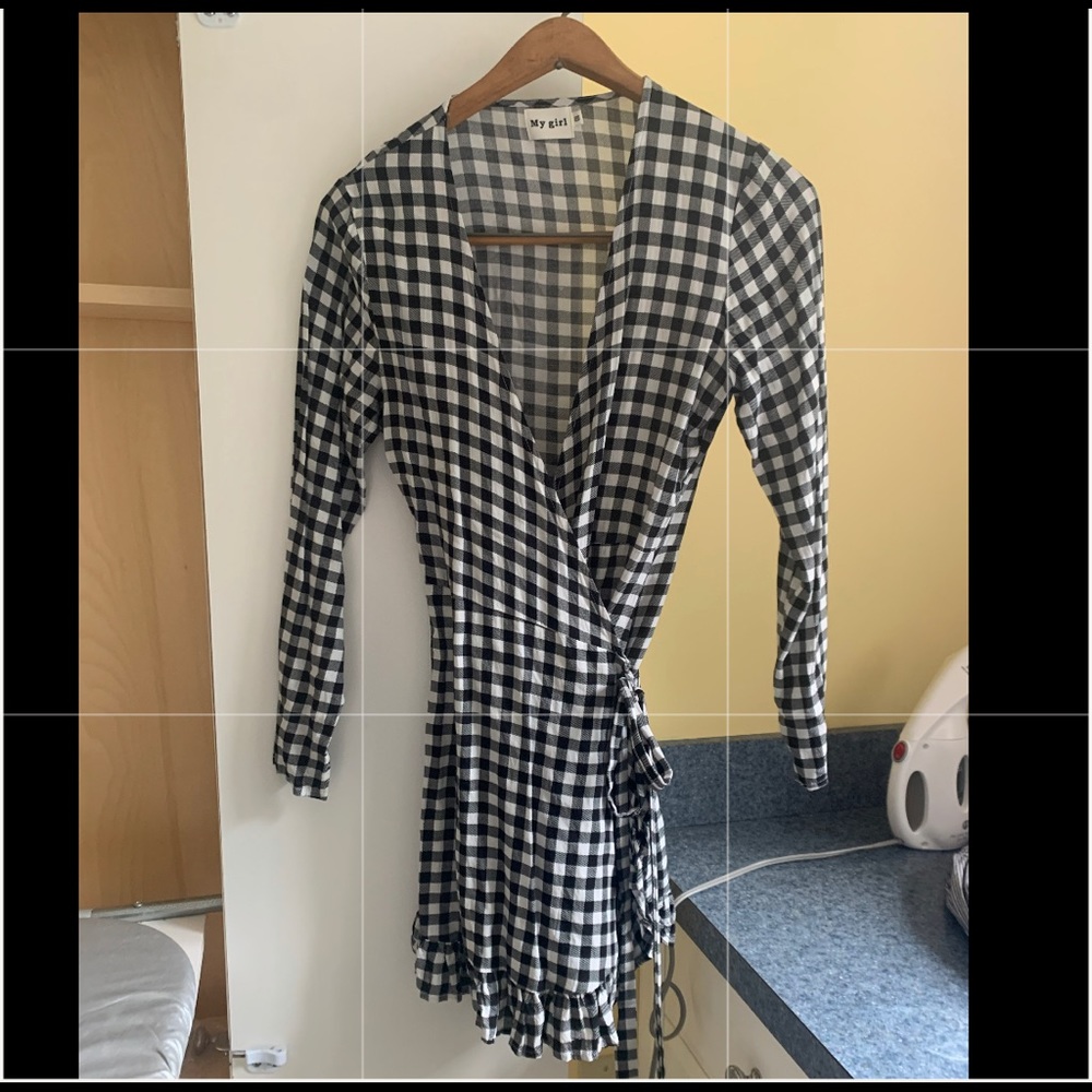 My Girl Gingham Wrap Dress